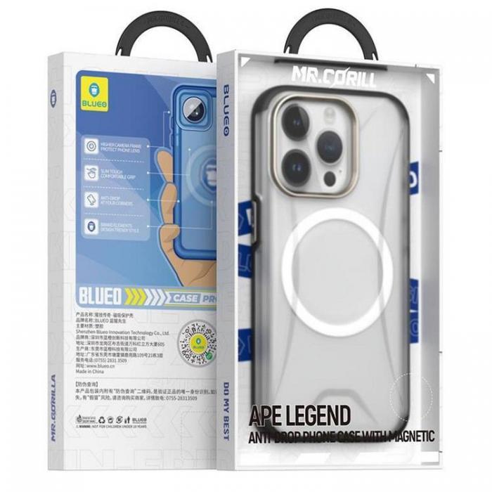 BlueO - BlueO iPhone 16 Pro Max Mobilskal Magsafe Ape Legend Anti-Drop - Svart