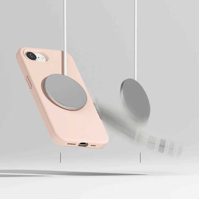 Ringke - Ringke iPhone 16e Mobilskal Magsafe Silikon Magnetic - Rosa Sand