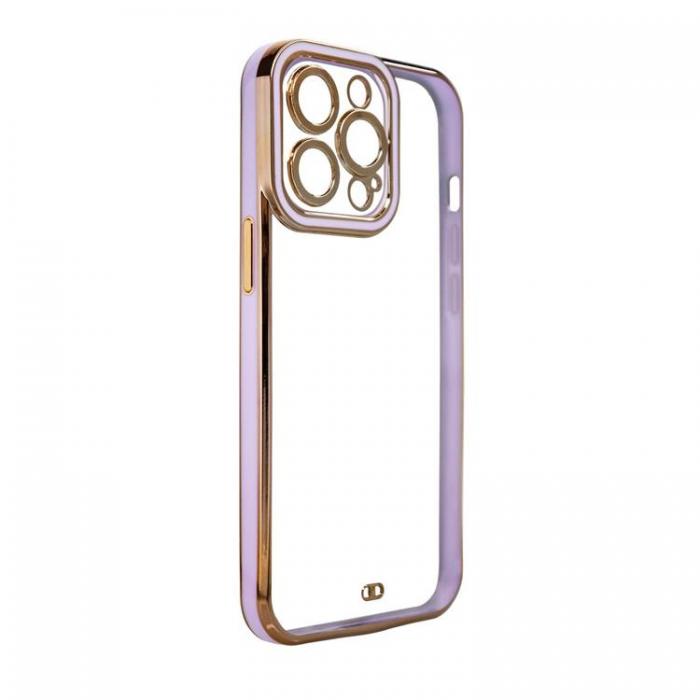 OEM - Galaxy A13 5G Skal Fashion Guld Frame Gel - Lila