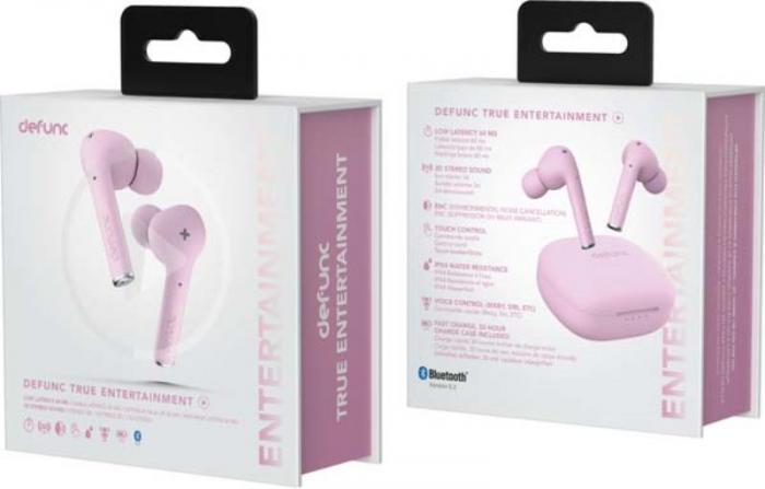 DeFunc - Defunc In-Ear Hrlurar Trdlsa Bluetooth True Entertainment - Rosa