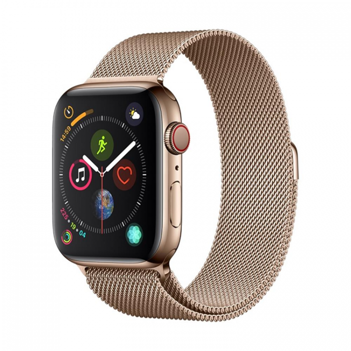 Devia - Devia Apple Watch (42/44/45/49mm) Armband Elegant Milanese - Guld