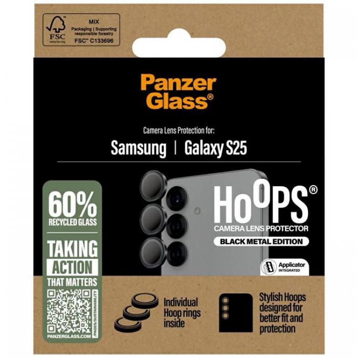 PanzerGlass - PanzerGlass Galaxy S25 Kameralinsskydd Hrdat Glas Hoops - Svart