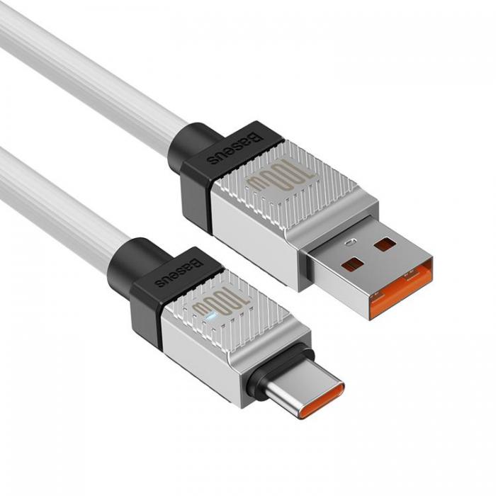 BASEUS - Baseus USB Till USB-C 100W 2m Kabel CoolPlay - Vit