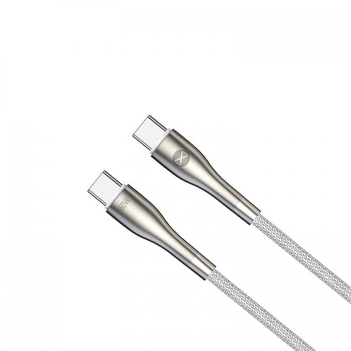 Forever - Forever USB-C Till USB-C Kabel 60W 2m Sleek - Vit