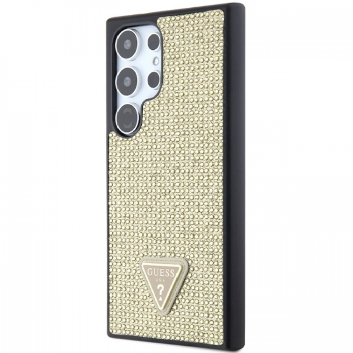 Guess - Guess Galaxy S24 Ultra Mobilskal Rhinestone Triangle - Guld