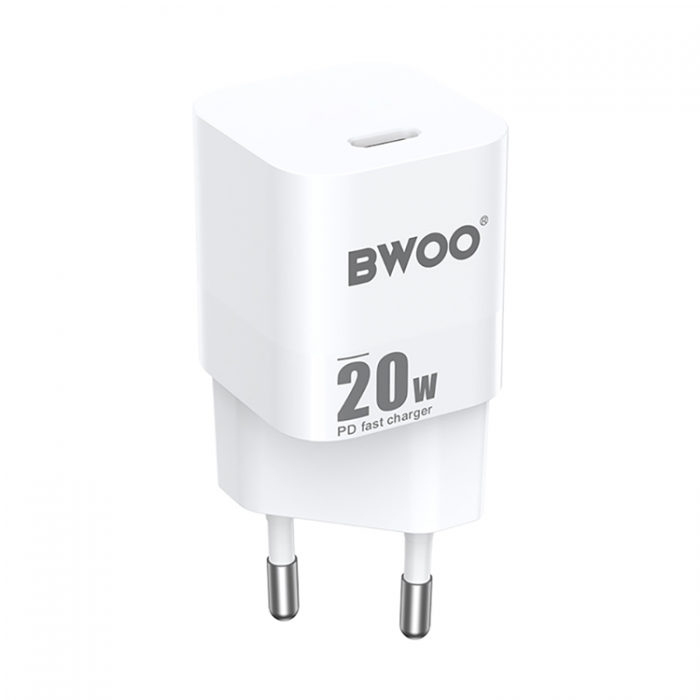 BWOO - BWOO Mini Vggladdare 20W USB-C CDA155 - Vit