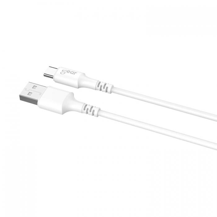 GEAR - GEAR Laddkabel USB-C till USB-A kabel 2.0 2m Vit gen2 Rund