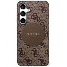 Guess - Guess Galaxy S25 Ultra Mobilskal MagSafe Round Patch Classic Logo - Brun