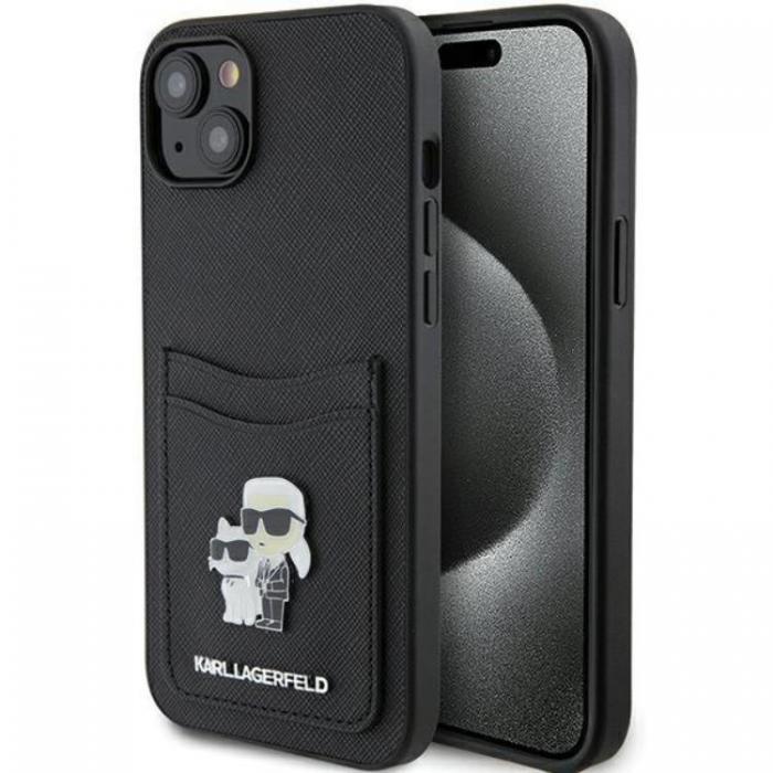 KARL LAGERFELD - Karl Lagerfeld iPhone 15 Mobilskal Korthllare Metal Logo