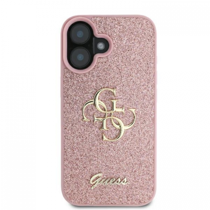 Guess - Guess iPhone 16 Plus Mobilskal Fixed Glitter Big 4G - Rosa