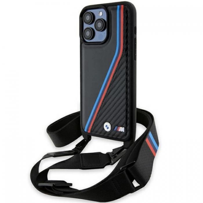 BMW - BMW iPhone 15 Pro Max Halsbandsskal M Edition Carbon Tricolor