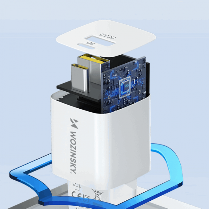 Wozinsky - Wozinsky Vggladdare GaN USB-A/USB-C 33W - Vit