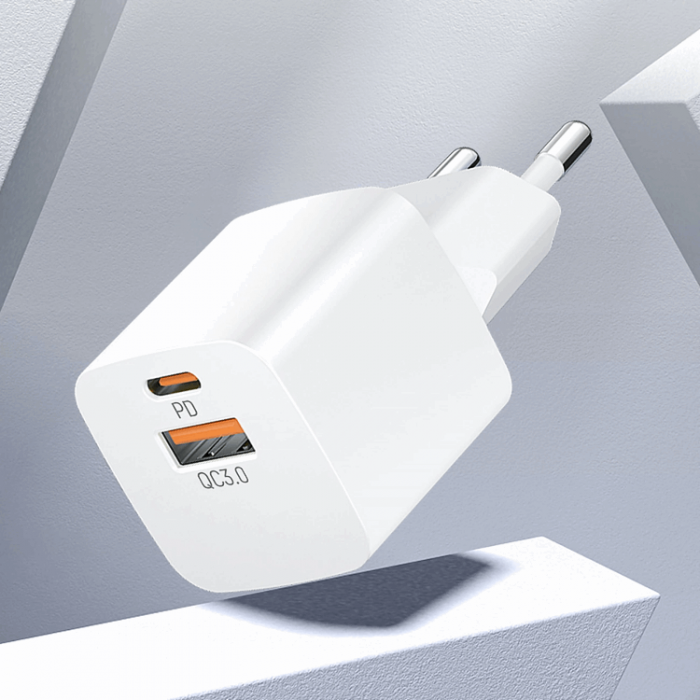 Wozinsky - Wozinsky Vggladdare 20W USB-C/USB-A - Vit