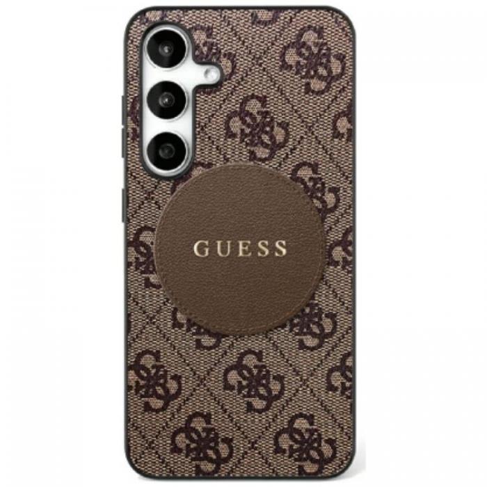 Guess - Guess Galaxy S25 Mobilskal MagSafe Round Patch Classic Logo - Brun