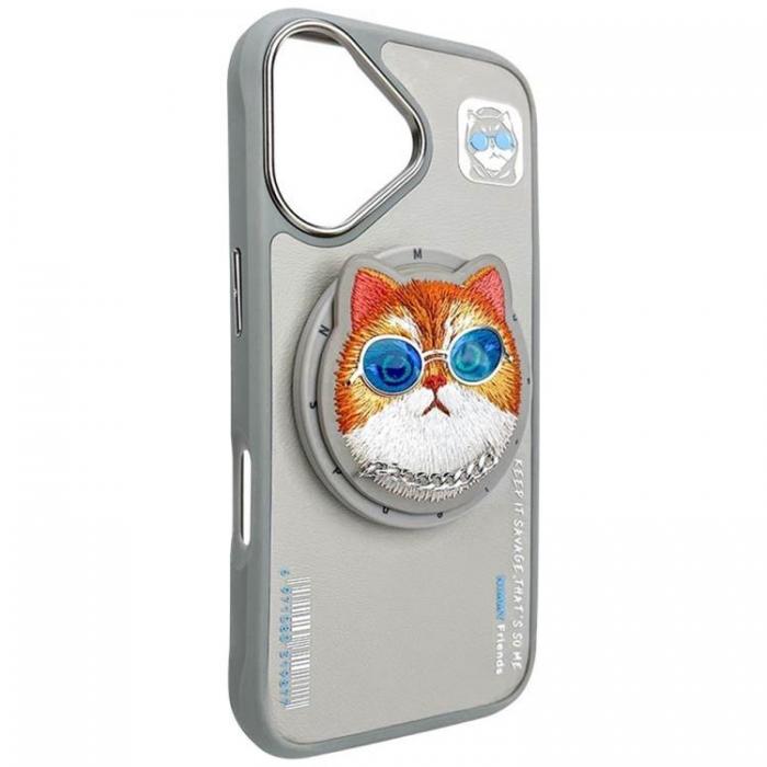 NIMMY - Nimmy iPhone 16 Mobilskal MagSafe Glasses Cool Cat - Gr