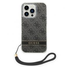 Guess - GUESS iPhone 14 Pro Skal Print Strap - Svart