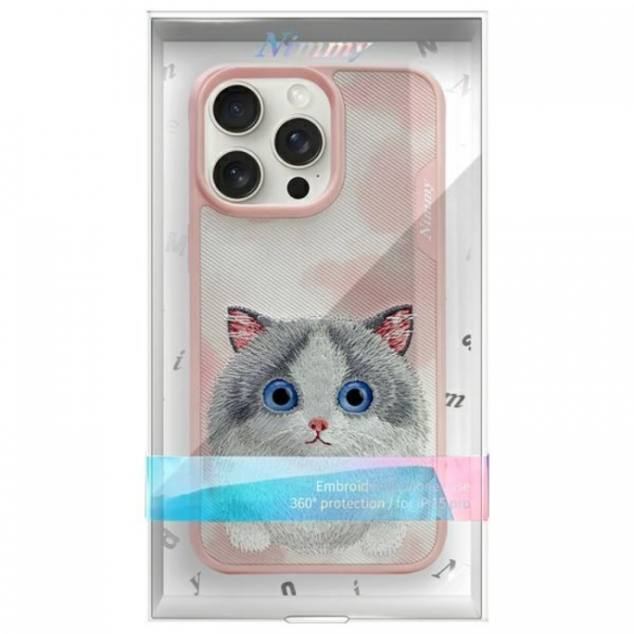 NIMMY - Nimmy iPhone 15 Pro Max Mobilskal Big Eyed Pet 2.0 Cat - Rosa