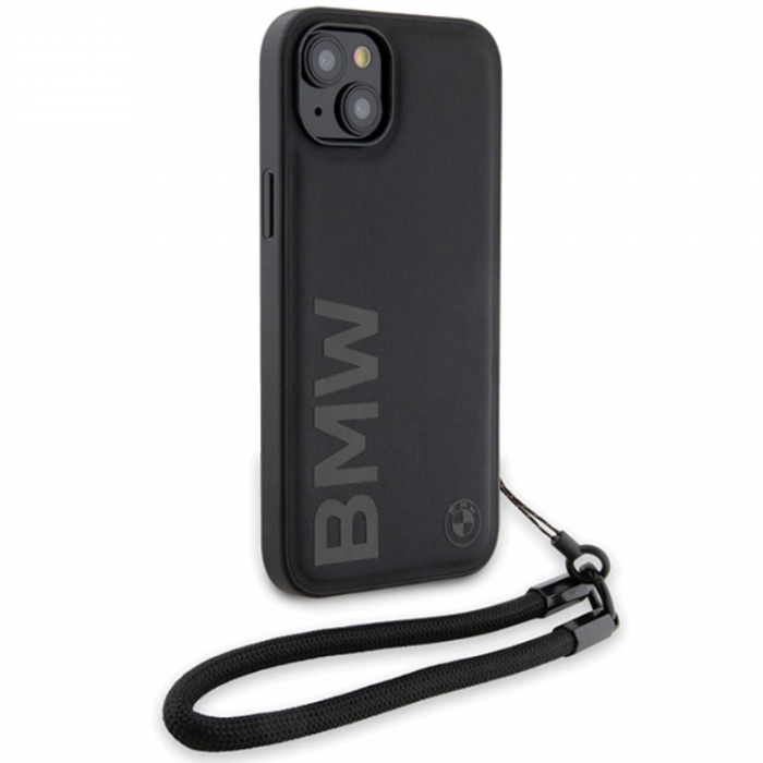 BMW - BMW iPhone 15/14 Plus Mobilskal Signature Lder Wordmark Cord