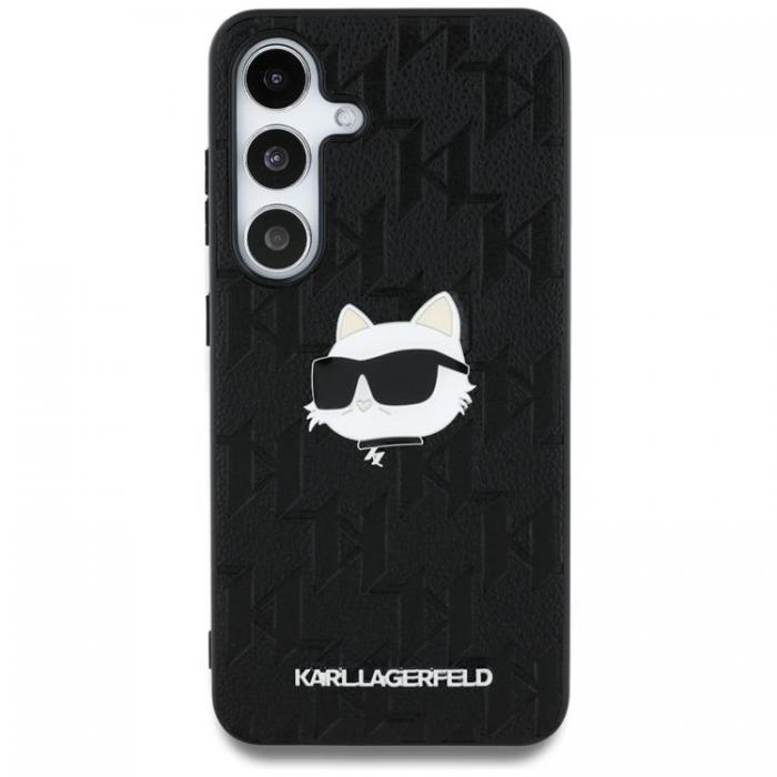 KARL LAGERFELD - Karl Lagerfeld Galaxy S25 Plus Mobilskal Lder Monogram Choupette Head - Svart