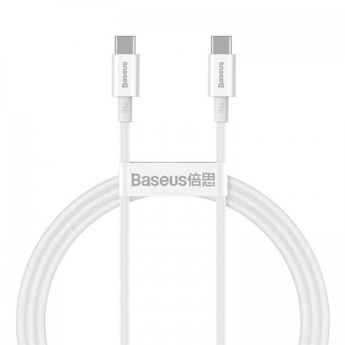 BASEUS - Baseus USB-C Till USB-C Kabel 100W 1m Superior PD - Vit