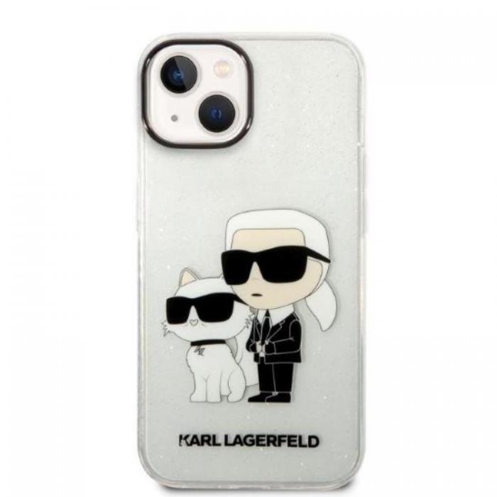 KARL LAGERFELD - Karl Lagerfeld iPhone 14 Plus Skal IML GLIT NFT Karl & Choupette - Clear