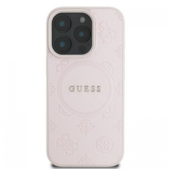 Guess - Guess iPhone 16 Pro Max Mobilskal Magsafe Saffiano Peony Logo