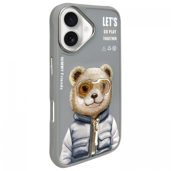 NIMMY - Nimmy iPhone 16 Mobilskal Cool & Cute 2.0 Bear - Gr