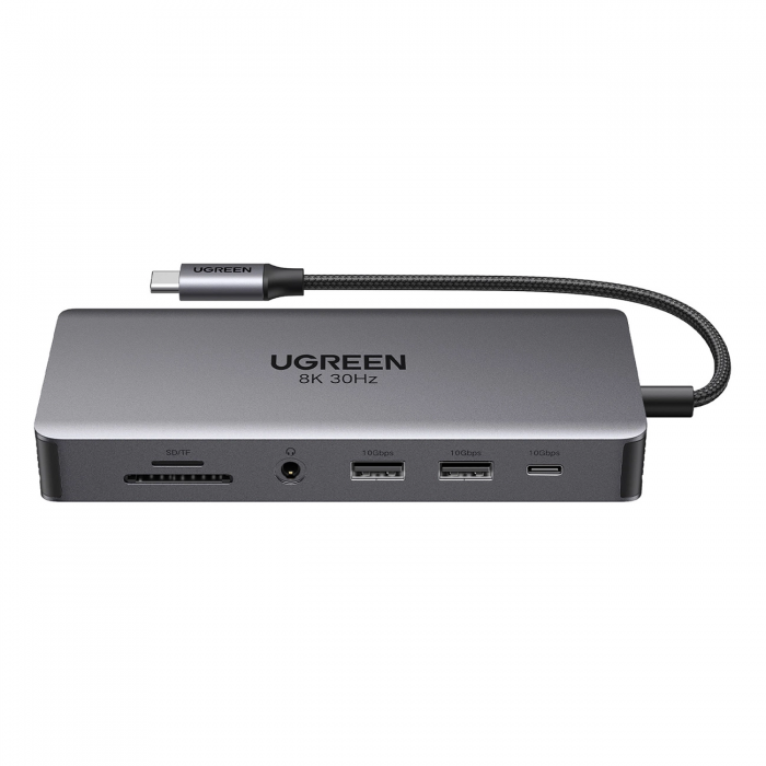 Ugreen - Ugreen 13in1 HUB USB-C Med HDMI, Display Port, RJ45, Aux, USB-C - Gr