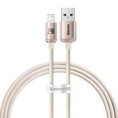 BASEUS - Baseus USB Till Lightning 1.2m Kabel 2.4A Crystal Shine Rosa