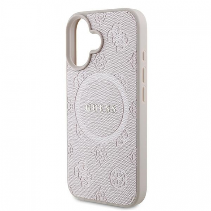 Guess - Guess iPhone 16 Plus Mobilskal Magsafe Saffiano Peony Classic Logo