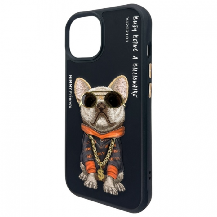 NIMMY - Nimmy iPhone 15 Mobilskal Glasses Cool Dog - Svart