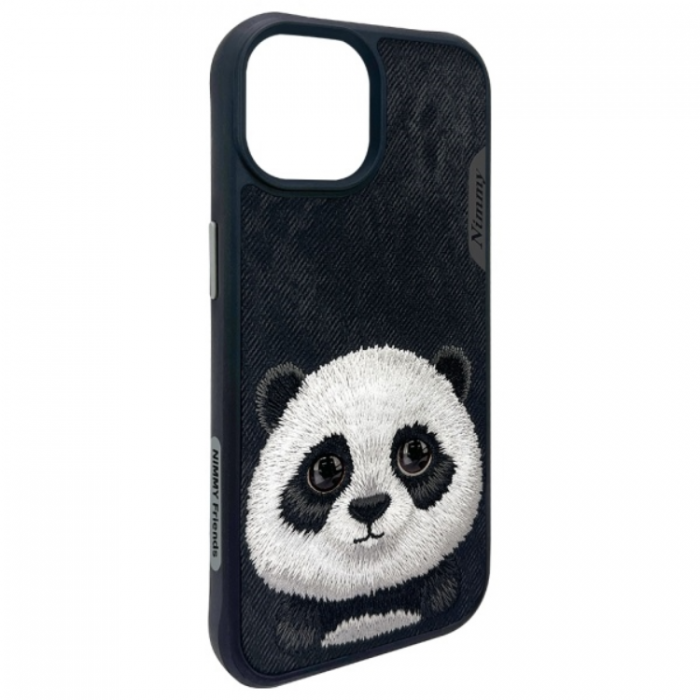 NIMMY - Nimmy iPhone 15 Mobilskal Big Eyed Pet 2.0 Panda - Svart