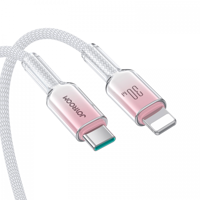 Joyroom - Joyroom S-A42 USB-C - Lightning 30W 1.2m Kabel Crystal-Clear Series - Vit