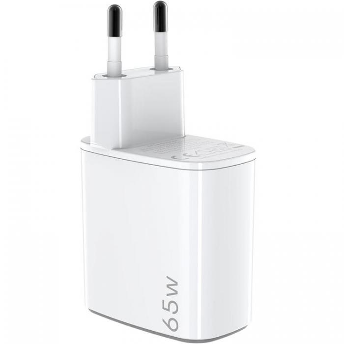 Celly - Celly Snabbladdare GaN 1 x USB-A + 2 x USB-C PD 65W - Vit