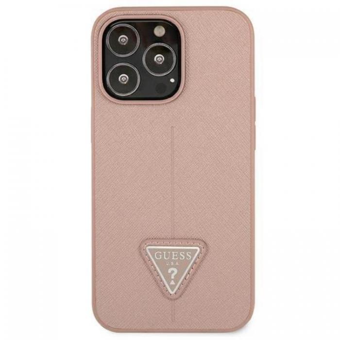 Guess - Guess iPhone 13 Pro/13 Skal Saffiano Triangle Logo - Rosa