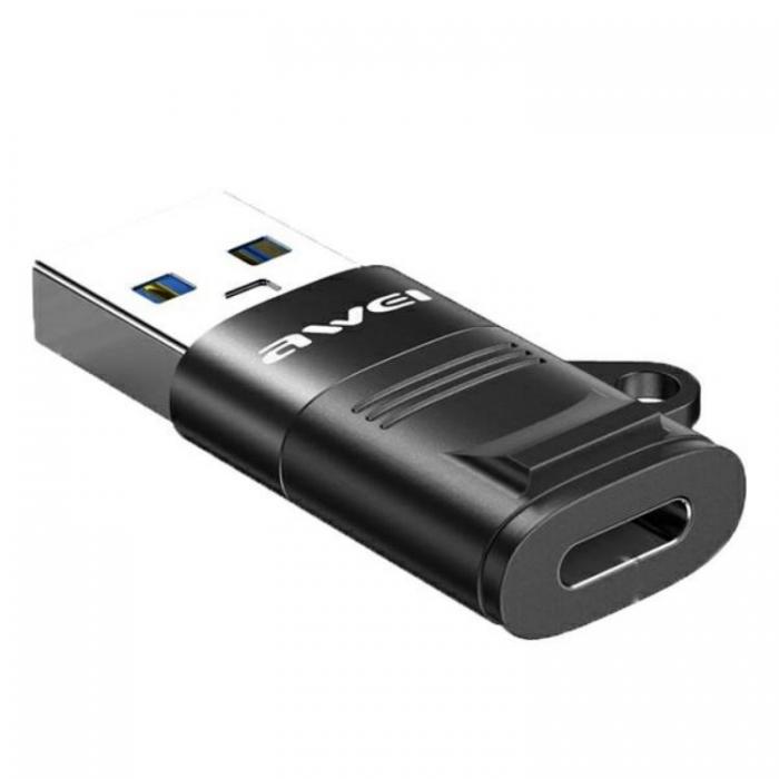 Awei - Awei USB-C Till USB-A Adapter CL-13 - Svart