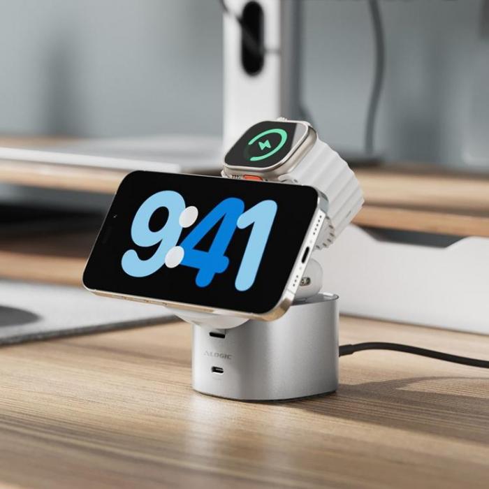 ALOGIC - Alogic Qi2 4-in-1 Trdls Laddare iPhone, Apple Watch, AirPods