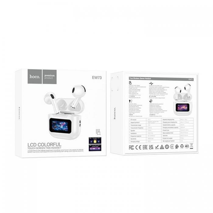 Hoco - Hoco TWS In-Ear Hrlurar Bluetooth Med Pekskrm EW73 - Vit