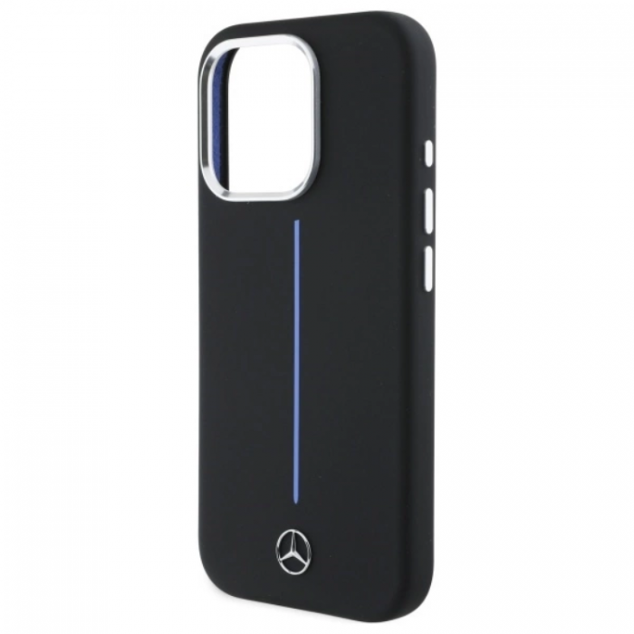 Mercedes - Mercedes iPhone 16 Pro Mobilskal MagSafe Silikon Bl Stripe - Svart