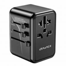 Awei - Awei 4in1 GaN Reseadapter 65W 3xUSB-C 2xUSB-A CL-13 - Svart