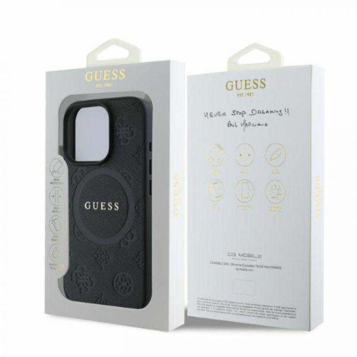 Guess - Guess iPhone 16 Pro Max Mobilskal Magsafe Saffiano Peony Logo