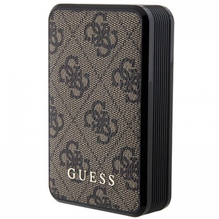 Guess - Guess Powerbank 10000mAh 18W 4G Lder Metal Logo - Brun