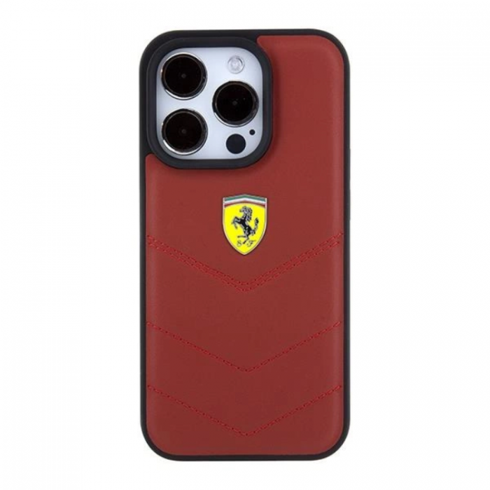 Ferrari - Ferrari iPhone 15 Pro Mobilskal Lder Stitched Lines