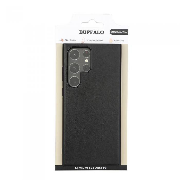 BUFFALO - BUFFALO Galaxy S23 Ultra 5G Skal Lder - Svart