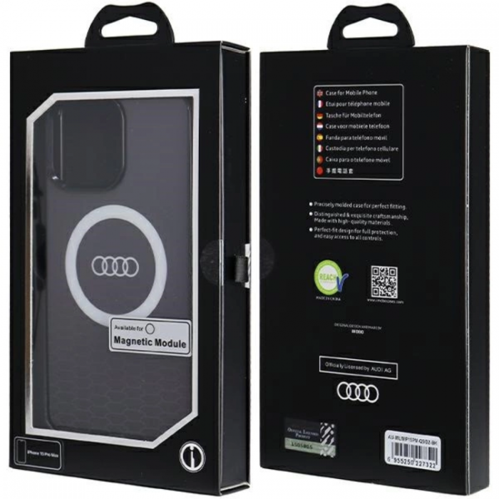 Audi - Audi iPhone 15 Pro Max Mobilskal Magsafe IML Big Logo - Svart