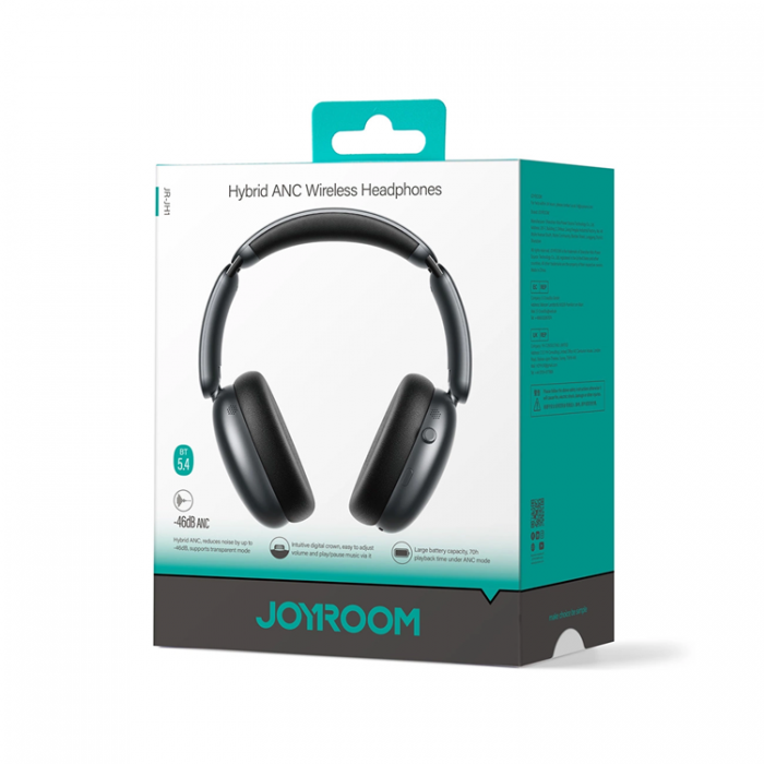 Joyroom - Joyroom Over-Ear Hrlurar Trdlsa ANC J-Head - Svart