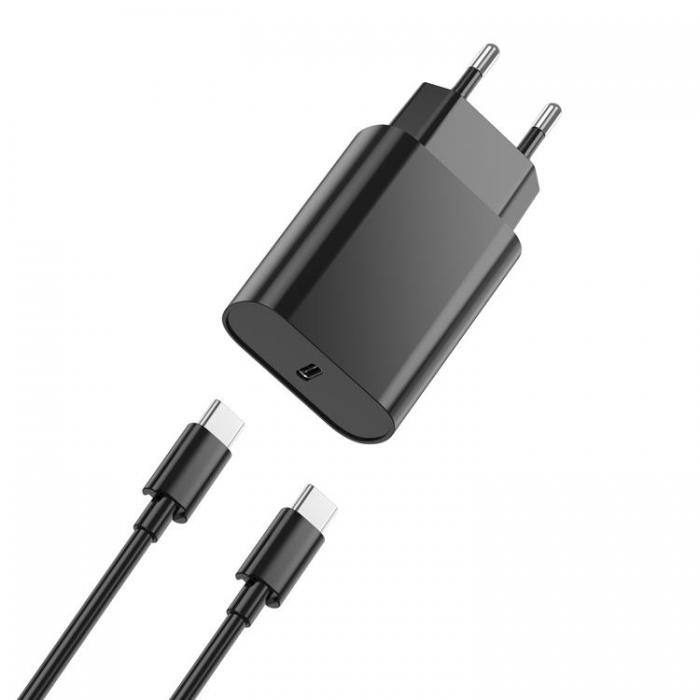 WIWU - WIWU Snabbladdare 20W USB-C med Kabel Wi-U001 PD - Svart