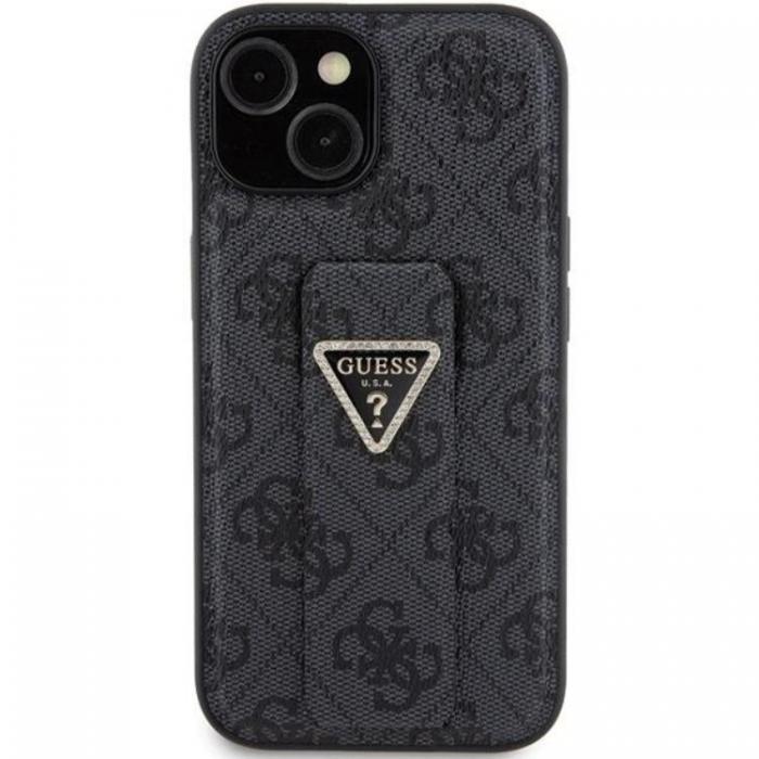 Guess - Guess iPhone 15 Mobilskal Grip Stand Triangle Strass - Svart