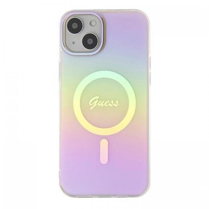 Guess - Guess iPhone 15 Plus Mobilskal Magsafe IML Iridescent - Rosa