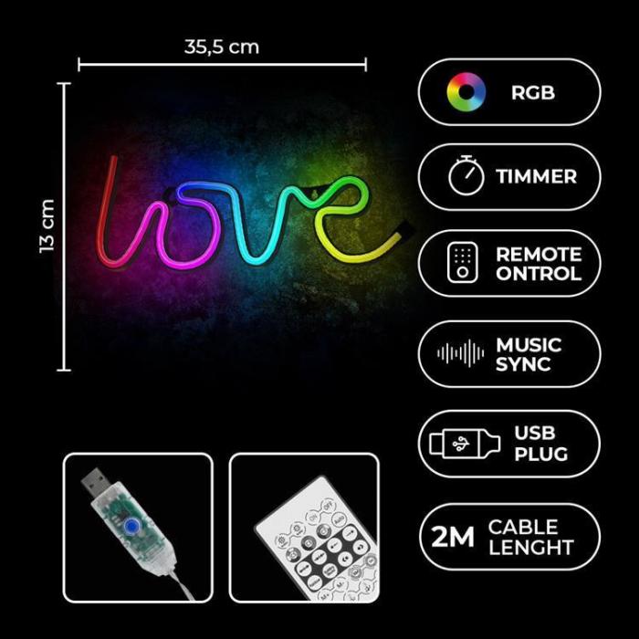 Forever Light - Forever Light LED Neon RGB LOVE FLRN01 + RC